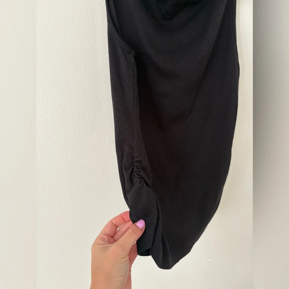 Michael Stars Black Coco Ruched Ribbed Boatneck Tank Size Small - Picture 8 of 13